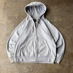 2000s gap thermal lined grey zip up
